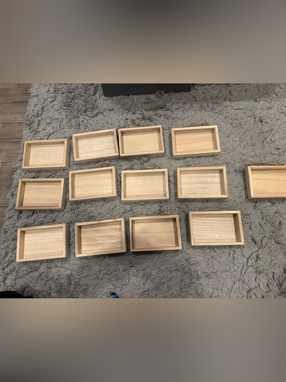 NWT! Natural Wood Shadow Boxes - Small in Size - set of 13